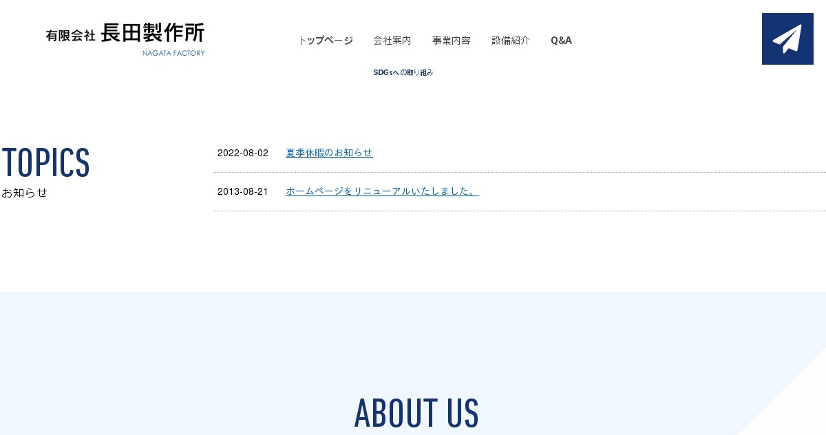 有限会社長田製作所のロゴ